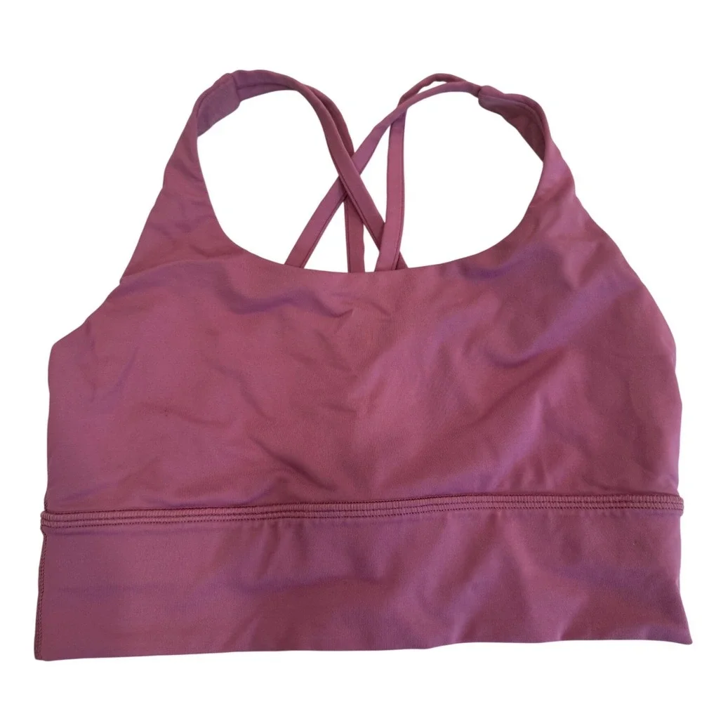 Lululemon Energy Bra First Release 4   Pink Strappy Yoga Run Rare